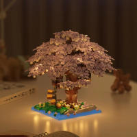Bloques De Construcción ToylinX 1097 PCS Casa De Árbol Rosa Con Escena De Calle Juguete Educativo Para Niños Regalo De Cumpleaños - details 3