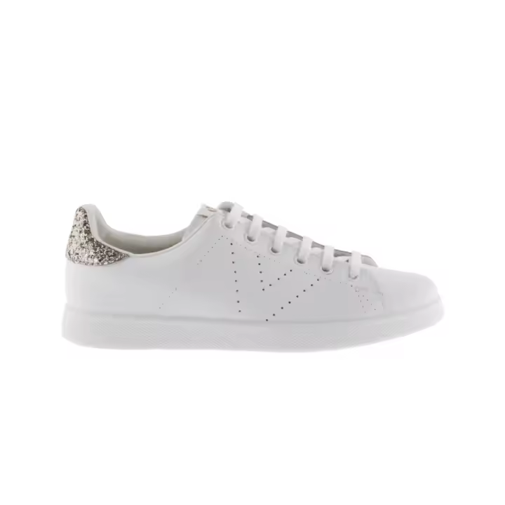 Victoria Tenis Zapatillas de piel con trasera de glitter y logotipo troquelado 1125104 - 1