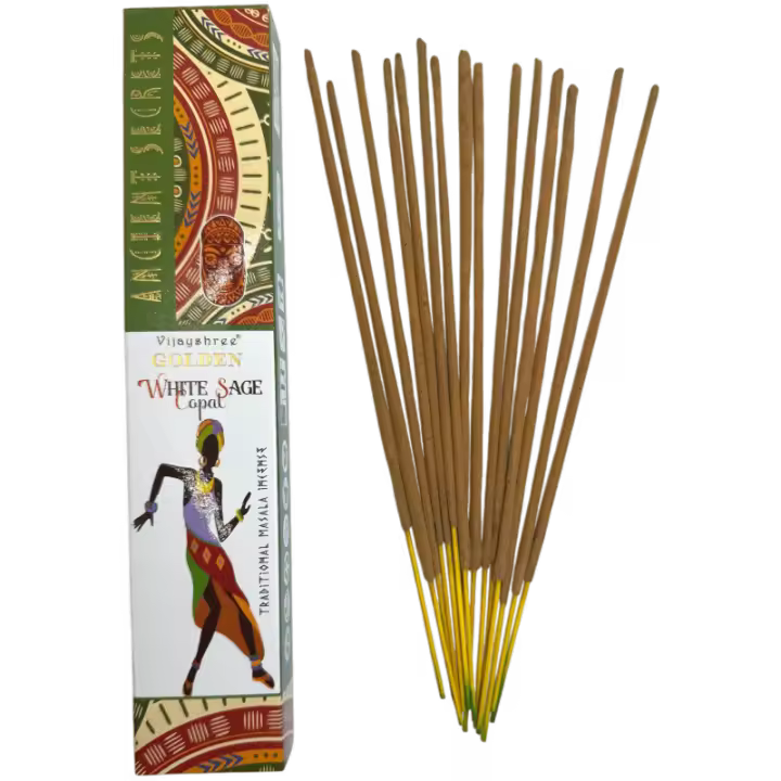 Incienso Copal Dorado y Salvia Blanca Golden Ancient Secrets Vijayshree - Cajetilla de 15gr. - 1