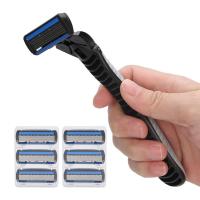 Afeitadora Manual De Acero Inoxidable Clásica Doble Corte 6 Capas Para Barba Y Bigote Antiguo Seguro Para Hombres - details 4