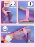 3Pcs Bandas De Resistencia De Tela Para Glúteos Y Piernas Ejercicio De Squat Y Estiramiento Adecuado Para Gimnasio Y Yoga Equipamiento De Fitness - details 4