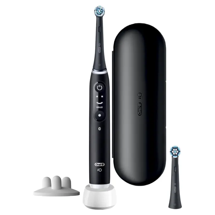 Oral-B iO 6S cepillo eléctrico con 2 cabezales y 1 estuche de viaje diseñado por Braun. Disponible en Negro y Gris, Producto Europeo con Garantía Oficial. - 1