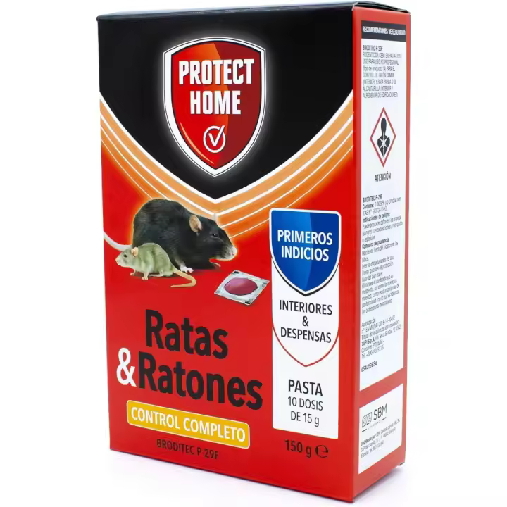 Raticida Protect Home en Pasta de Alta Eficacia y Potente Atracción 150gr - 1