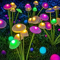 Luces Solares Para Jardín En Forma De Amanita Dual Modo LED Impermeables Para Decoración De Jardín Patio Camino Jellyfish Para Ambiente De Jardín - details 4