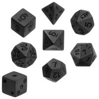 Juego De Dados Negros Mate 7pcs D4 D6 D8 D10 D% D12 D20 Para Juegos De Mesa Y Fiestas Digital Poliedros - details 0