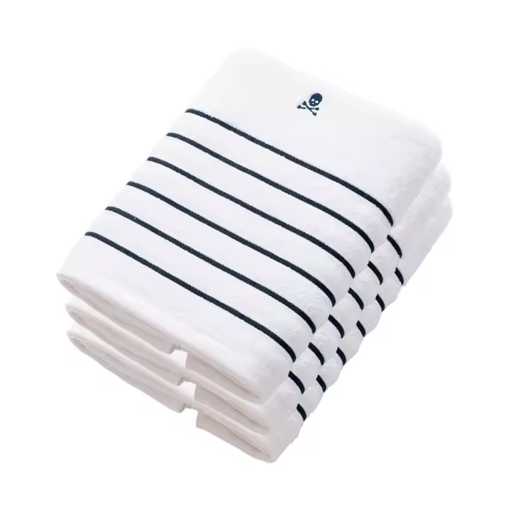 Scalpers Home Set de 3 Toallas de lavabo, gris con rayas, algodón 100% de alta calidad, 550 GSM - 1