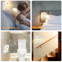 Lámpara Nocturna LED Con Sensor De Movimiento PIR Enchufe Europeo Y Estadounidense 110V 220V Baterías AAA Para Dormitorio Baño Pasillo Armario - details 5
