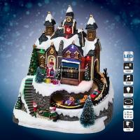 Pro Navidad® Pueblo de navidad "Gimmelwald"  Escena navideña Taller de Regalos con túnel y tren  19.5x15.5x21.5 cm - details 3