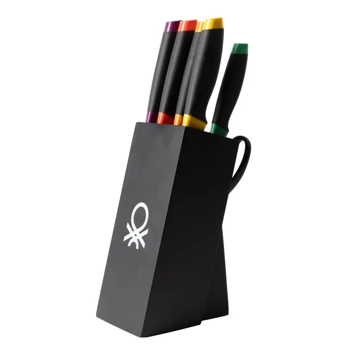 Juego de 8pc cuchillos + tacoma en acero inox Rainbow Benetton - 1