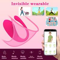 Vibrador Wearable Para Mujer Con Control Remoto APP 9 Modos De Vibración Estimulador De Punto G En Panty Dildo De Silicona - details 7