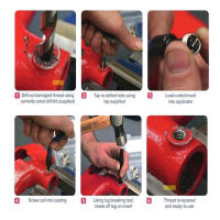 Kit De Reparación De Hilos Métricos Helicoil Para Coche Herramienta De Reparación De Coche M5 M6 M8 M10 M12 M14 15pcs/20pcs/30pcs - details 1