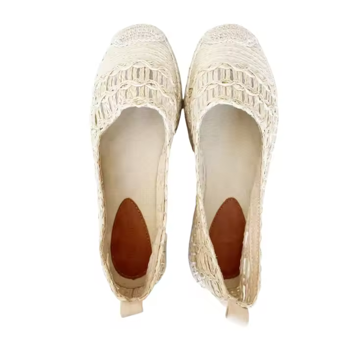 Alpargata de plataforma de esparto con diseño Crochet y Bohemio – NIKO AMORE. - 1