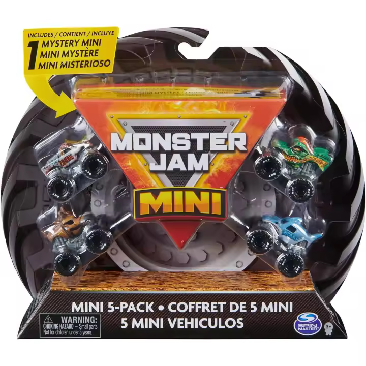 Monster Jam - 5 Pack Monster Truck- Pack Oficial de 5 Mini Coches de Juguetes Coleccionables, Escala 1:87-6066965 - Juguetes Niños 3 Años + - 1