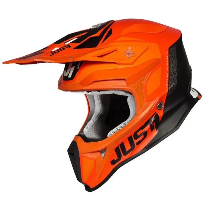 CASCO MOTOCROSS JUST1 J18 PULSAR ORANGE-WHITE-BLACK - Gloss - 1