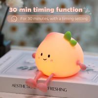 Lámpara Nocturna De Silicona De Pera Lindo Recargable LED 7 Colores Control Por Toque Para Dormitorio Regalo De Navidad - details 3