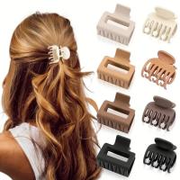 2Pcs Clips Para El Cabello De Moda De Tamaño Medio Para Mujer Clip De Cangrejo De Color Sólido Accesorios Para El Cabello De Lady - details 0
