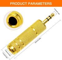 FGNS Adaptador Audio 3,5 mm Macho a 6,35 mm Hembra, Adaptador de Auriculare, Convertidor TRS de Audio Estéreo de Jack para Teléfono Móvil Smartphone Tablet PC Notebook Ordenador Receptor HiFi Amplificador - details 0