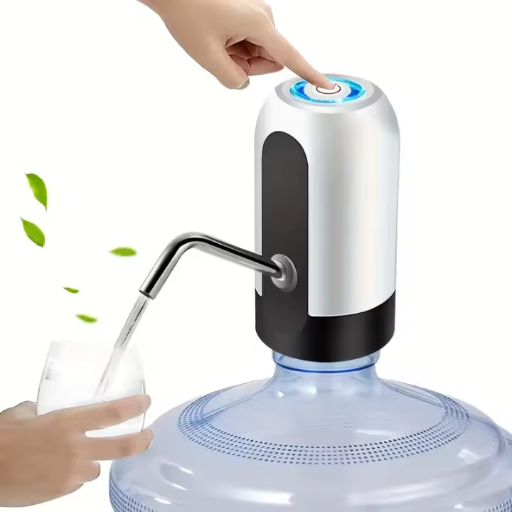 Bomba De Agua Portátil Recargable Por USB Para Botella Con Interruptor De Encendido Y Apagado Dispensador Automático Para Camping - 1