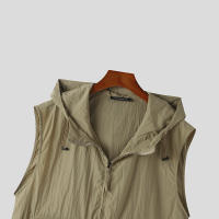 Chaleco De Hombre Con Capucha Y Bolsillos Cierre De Cremallera Sin Mangas Estilo Casual Moda 2024 Talla S-5XL INCERUN - details 10