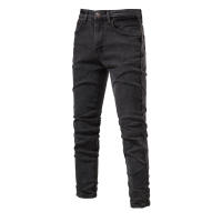 Pantalones rectos microelásticos informales de moda lavados de mezclilla personalizados para hombres nuevos de primavera y otoño - details 9