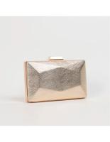 Bolso de mano clutch bodas eventos en polipiel con textura y color metalizado - details 1