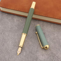1PC Pluma Fuente De Metal Verde Mate Para Escritura En Oficina Y Escuela Suministros De Papelería Pluma De Tinta Estilo Elegante - details 2