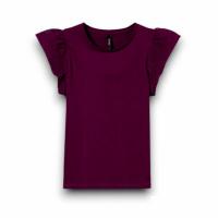 Camiseta Tiffosi Graciosa Morada | 100% Algodón | Cuello Redondo | Manga Volantes Perforada - details 4