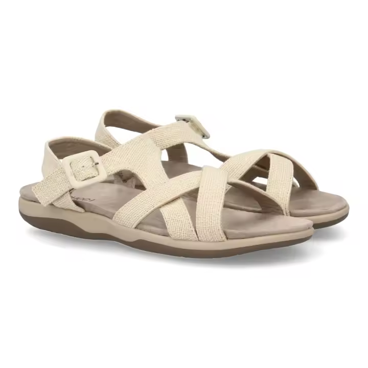 PuntoSalao Sandalias planas cómodas para mujer color beige VR5-1655 - 1