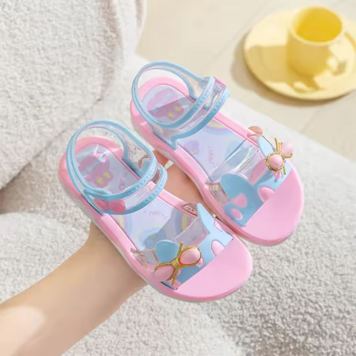 Sandalias Antideslizantes Para Niñas Sandalias De Verano Con Lazo Suela Suave Zapatos De Playa Para Bebés Y Niñas Tallas Reales - 1