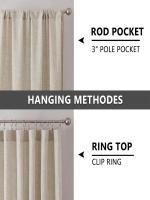 Cortinas De Lino 84 Pulgadas 1 Panel Set Cortina Semi Transparente Algodón Para Sala De Estar Filtro De Luz Rod Pocket - details 3