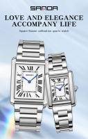 Reloj De Pulsera De Acero Inoxidable SANDA Para Hombres Y Mujeres Resistente Al Agua Y Al Choque Con Display Numeral Romano Moda Y Casual - details 0