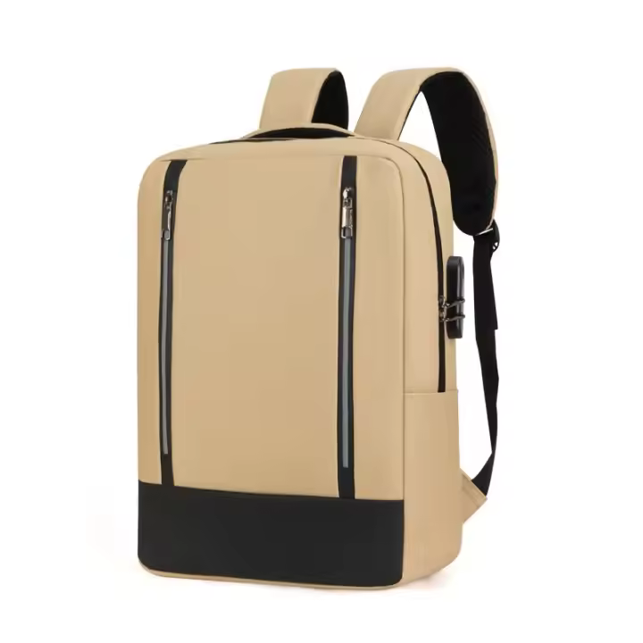 Mochila de gran capacidad con bloqueo de contraseña para hombre, mochila impermeable, viaje de negocios, mochila de carga USB - 1