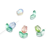 10/20 Sets De Cuentas De Tulipes De Vidrio Con Hojas Espaciadoras Para Creación De Joyas Pulseras Y Collares Accesorios De Manualidades - details 2