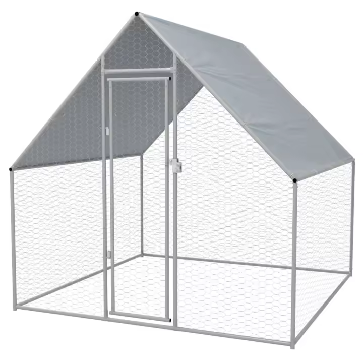 vidaXL Jaula gallinero de exterior de acero galvanizado 2x2x1,92 m - 1