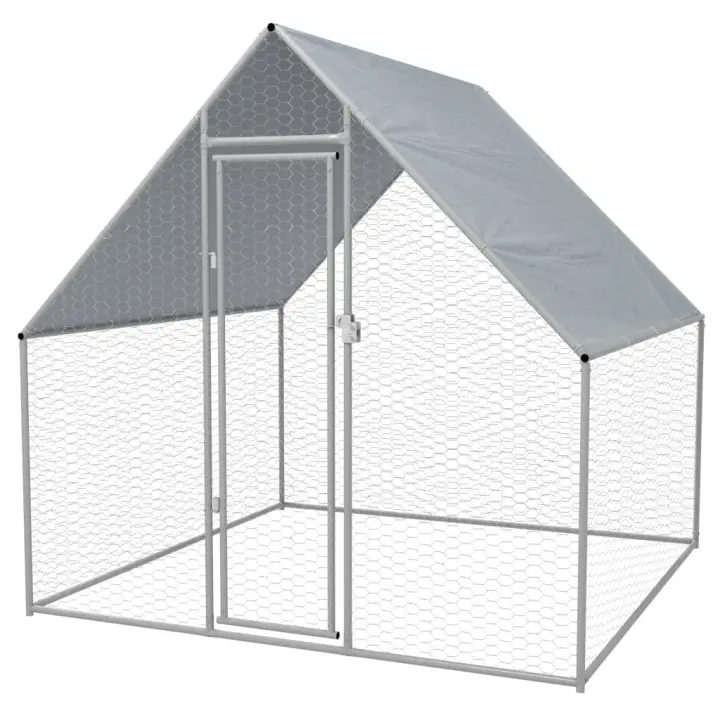 vidaXL Jaula gallinero de exterior de acero galvanizado 2x2x1,92 m - 1