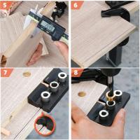 Kit De Guía De Boquilla Para Carpintería 3 En 1 Juego Ajustable De Localizador De Agujeros De Madera Y Aluminio Herramienta De Guía Para Agujeros De Armarios - details 14