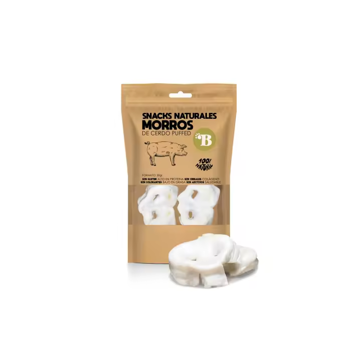 Bimordiscos Pet Products Puffed Morros de Cerdo para Perros - Premios para Perros | Perros Todos los Tamaños - 1