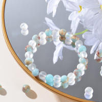 Pulsera Unisex De Cuarzo Aura Y Sedimento De Oceano Joyería Cristal Homeopática Para Traer Abundancia yProsperidad - details 1
