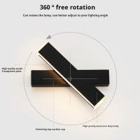 Lámpara De Pared LED Giratoria Creativa Para Dormitorio Y Sala De Estar Iluminación Nocturna Personalizada Simple Para Lectura Y Decoración De Hoteles - details 3
