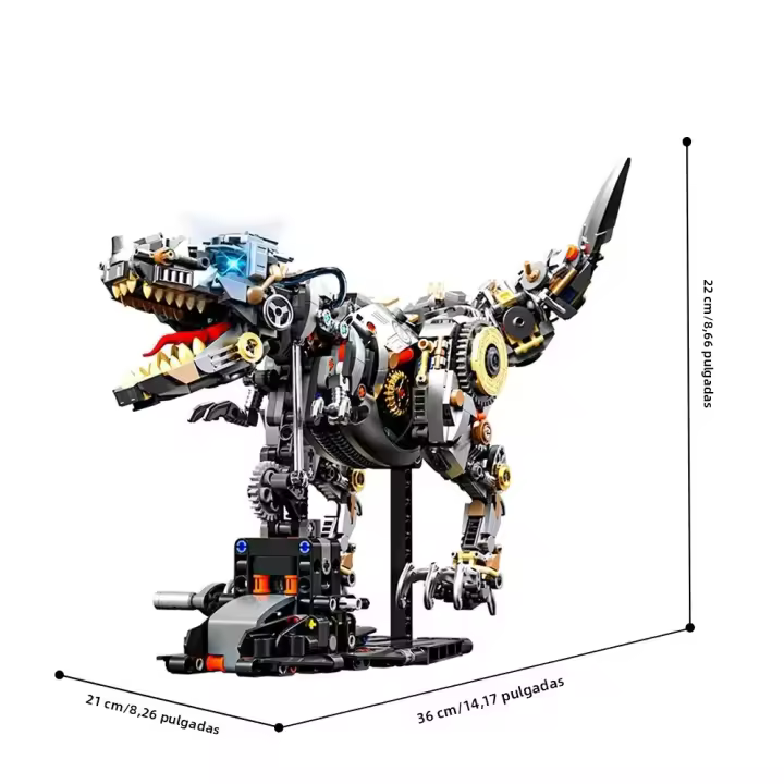 Bloques De Construcción Dinosauro Semi-Mecánico Juguete Educativo Para Niños Modelo De Ciencia Para Enseñanza - 1