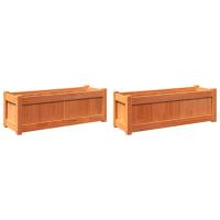 vidaXL Jardineras de exterior 2 unidades madera impregnada de pino Color Pino natural,  Blanco,  Marrón y mas - details 4