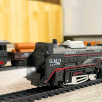 Juguete De Tren De Ferrocarril Clásico Eléctrico Con Luz Para Niños Y Niñas Set De Pistas De Regalo De Navidad Modelo a Escala 1:18 - details 6