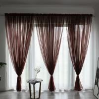 Cortina De Tules Sólida Y Transparente 100x200cm Para Sala De Estar Y Dormitorio Sin Dobles Capas Moderno Cortina De Ventana - details 14