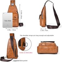 Bolso bandolera para hombre, bandolera de piel sintética, impermeable, para hombre y mujer, mochila informal de viaje para senderismo y ciclismo. - details 4