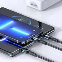 Cable De Carga Rápida 120W 5A 3 En 1 USB Tipo C Micro USB Para Realme Samsung Huawei P50 Cable De Datos Braided Material - details 5