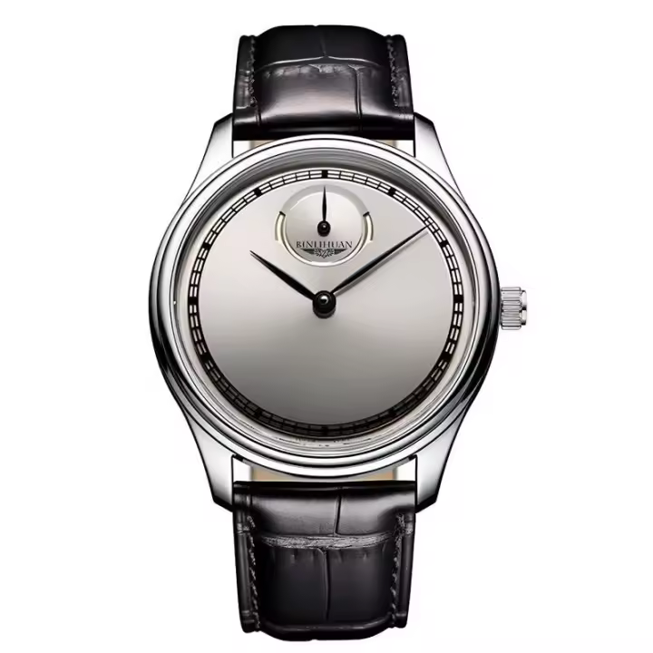 Reloj De Pulsera De Cuero Negro Para Hombre Estilo Negocios Impermeable Con Movimiento Cuarzo Mostrador Arábigo Regalo De Cumpleaños - 1