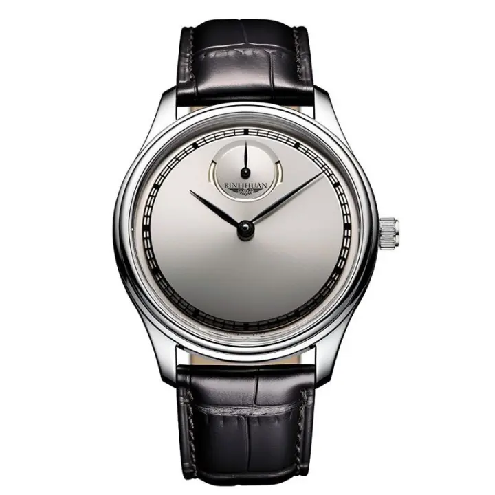 Reloj De Pulsera De Cuero Negro Para Hombre Estilo Negocios Impermeable Con Movimiento Cuarzo Mostrador Arábigo Regalo De Cumpleaños - 1