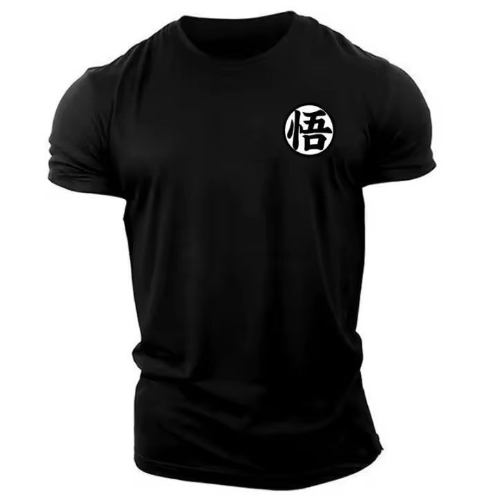 Camiseta De Gimnasio Para Hombre Con Estampado De Goku Manga Corta Verano Camiseta Casual De Calle O-Neck Transpirable Ligera Secado Rápido Protección Solar Ropa De Verano - 1