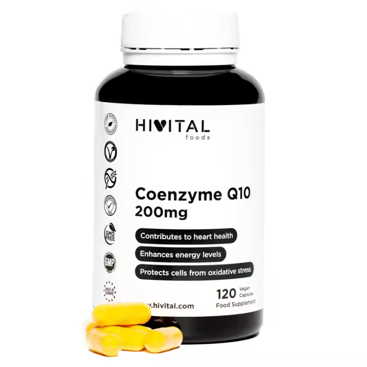 Coenzima Q10 200 mg. 120 cápsulas veganas para 4 meses. Hivital - 1