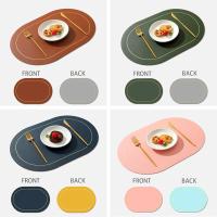 Juego De Tapetes Para Mesa De Cuero Lavables Y Resistente Al Calor Antideslizante Impermeable Para Comedor Tamaños 45x30CM Colores Variados - details 4